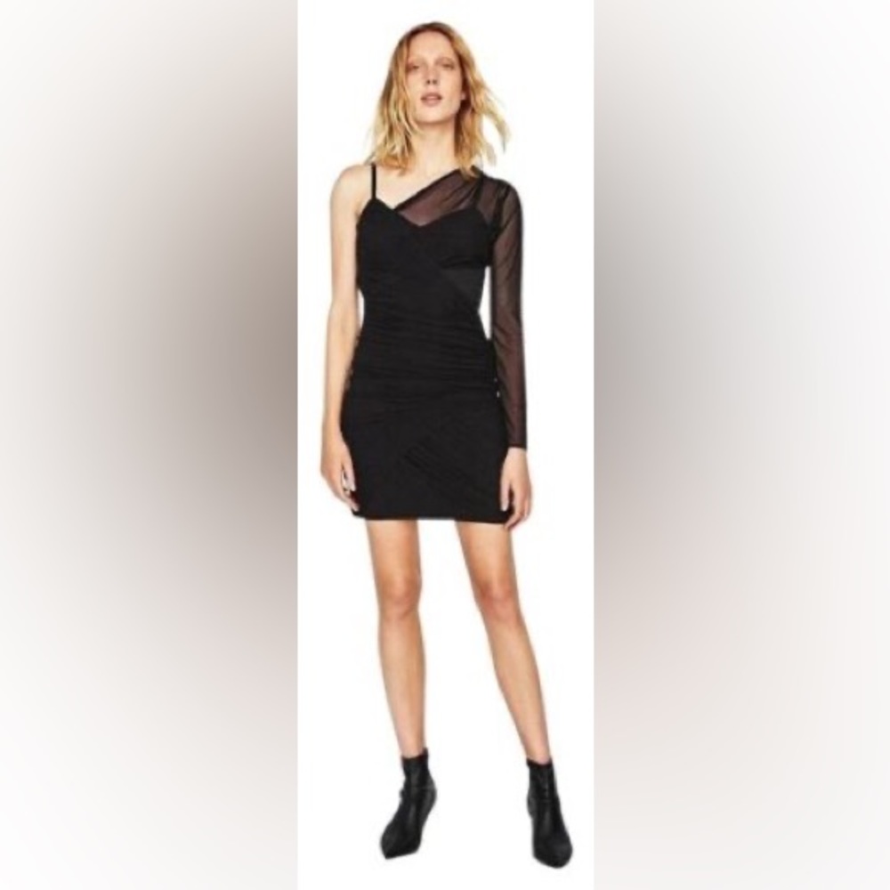 Zara one shoulder asymmetrical LBD
